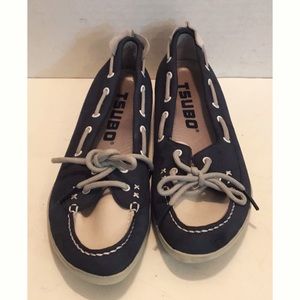 TSUBO Top SIDER Leather Navy WHITE Preppy Comfort